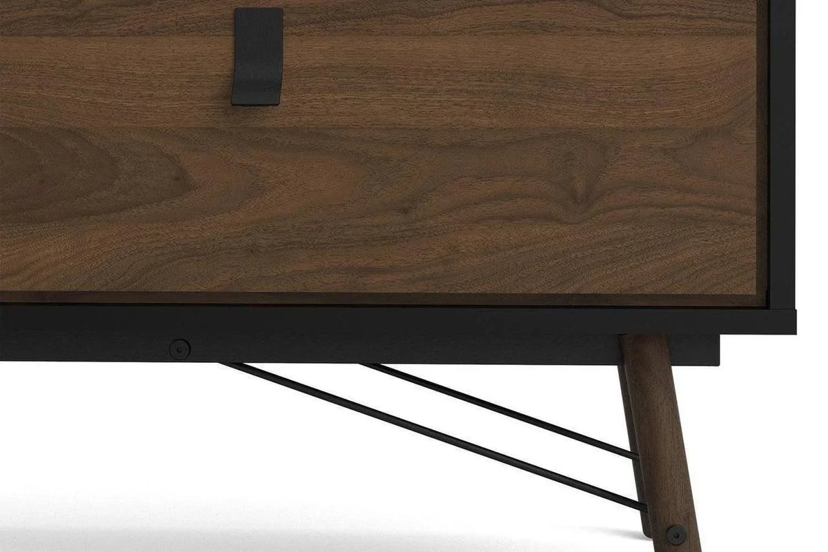 Ry Wide Double Chest 6 Drawers Matt Black Walnut