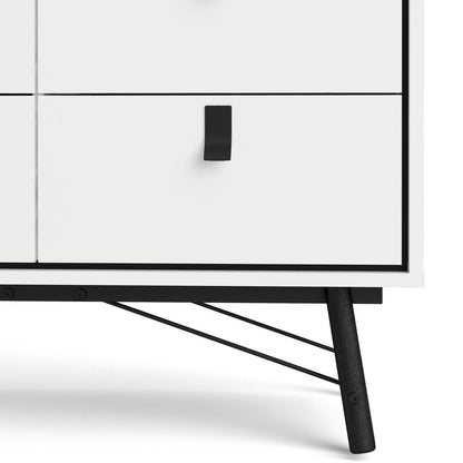 Ry Double Chest of Drawers 6 Drawers in Matt White