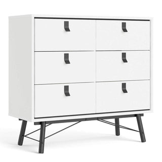 Ry Double Chest of Drawers 6 Drawers in Matt White - Msofas LTD