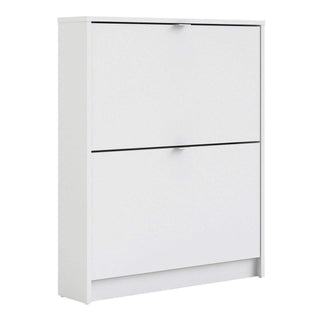 Shoes Shoe Cabinet 2 Door 1 Shelf in White - Msofas LTD