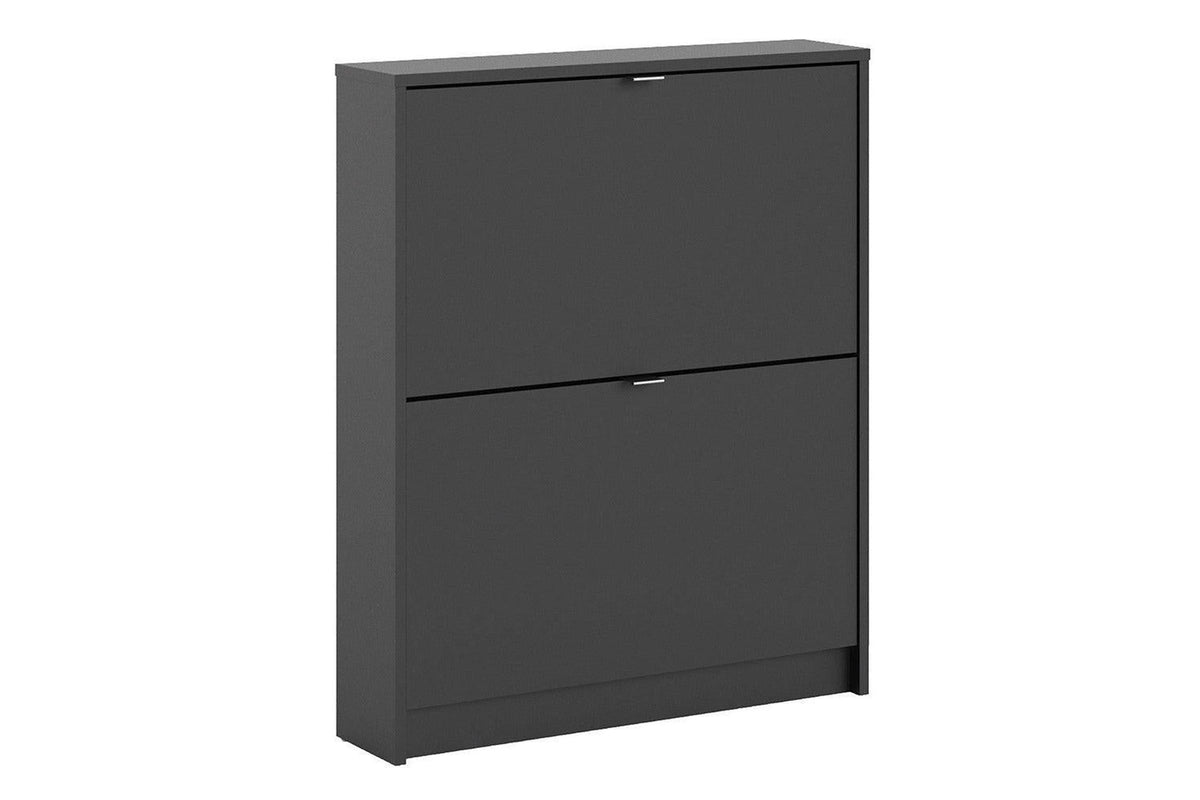 Shoe Cabinet Express Delivery 2 Tilting Doors Black