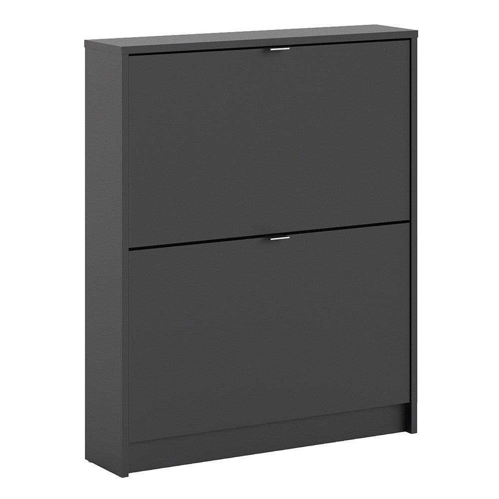 Shoe Cabinet 2 tilting doors Black Fast Delivery