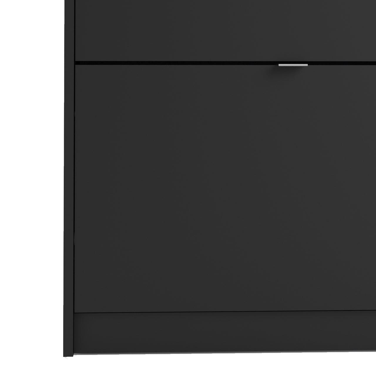 Shoes Shoe Cabinet 2 Door 1 Shelf in Matt Black 