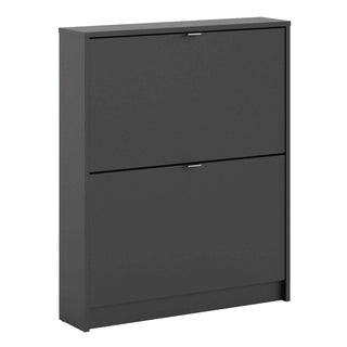 Shoes Shoe Cabinet 2 Door 1 Shelf in Matt Black - Msofas LTD