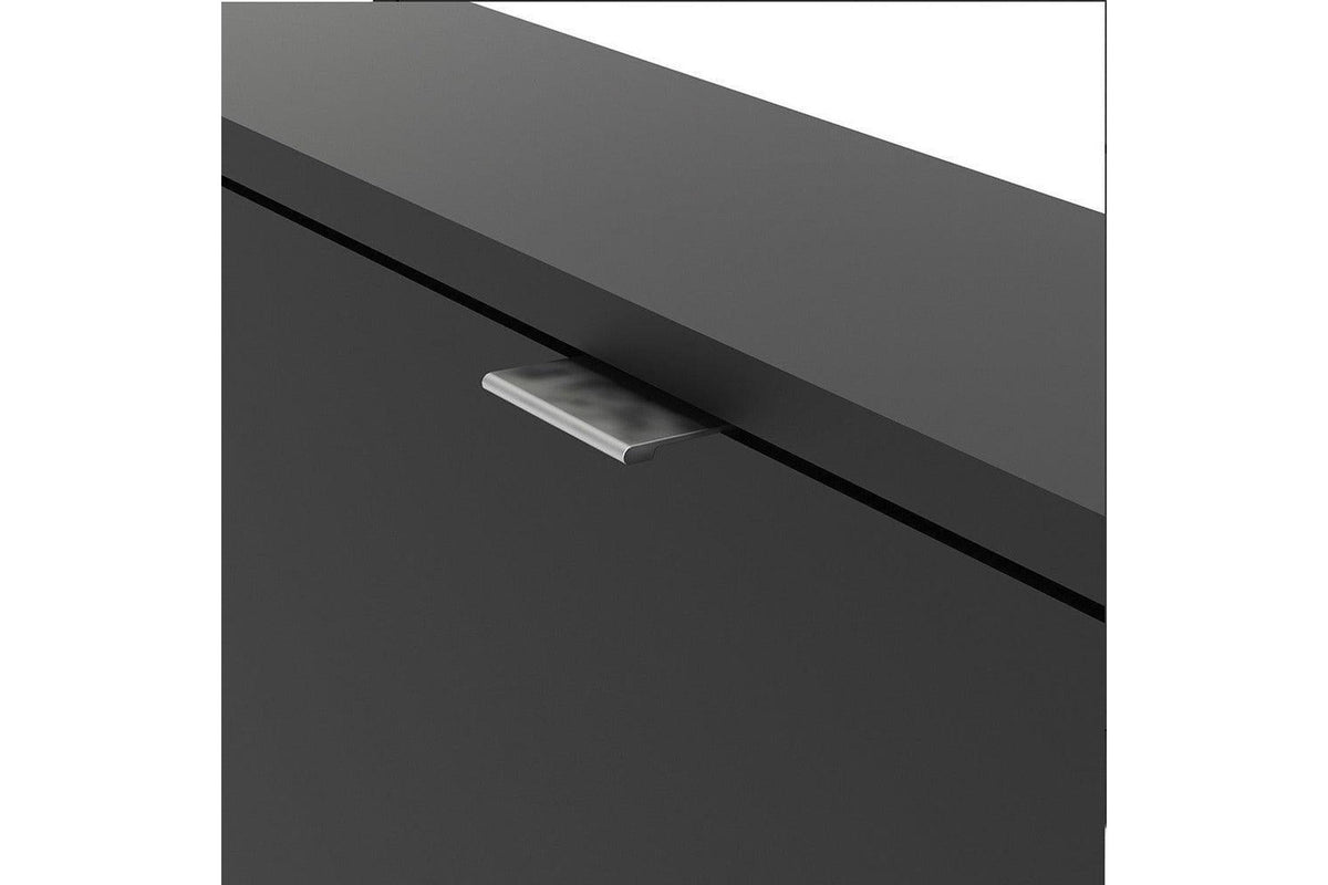 Shoe Cabinet Express Delivery 2 Tilting Doors Black