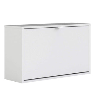 Shoes Shoe Cabinet 1 Door 2 Shelves in White - Msofas LTD