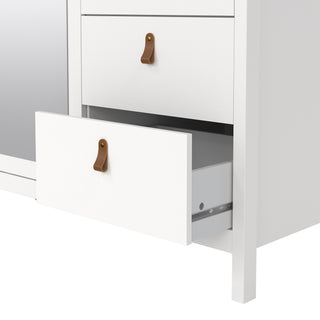 barcelona wardrobe with 2 doors 1 mirror door 2 drawers in white