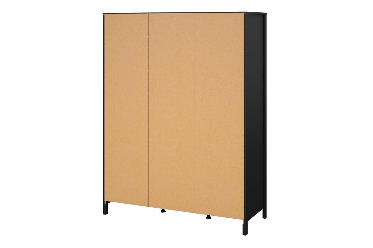 Barcelona Wardrobe With 2 Doors 1 Mirror Door 2 Drawers In Matt Black