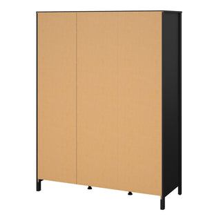 barcelona wardrobe with 2 doors 1 mirror door 2 drawers in matt black