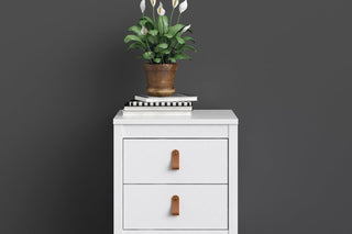 Barcelona Bedside Table 2 Drawers In White