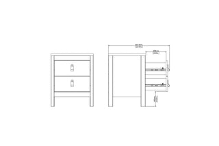 Barcelona Bedside Table 2 Drawers In White