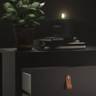 barcelona bedside table 2 drawers in matt black