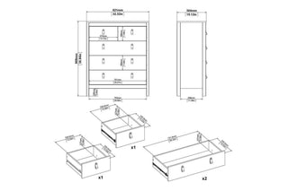 Barcelona Chest 3+2 Drawers In Matt Black
