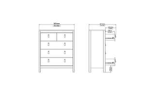 Barcelona Chest 3+2 Drawers In Matt Black