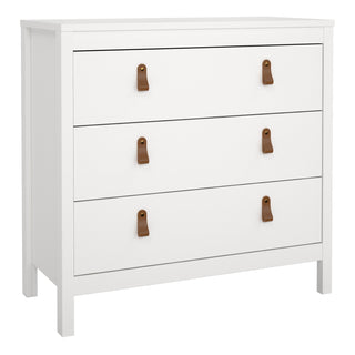 barcelona chest 3 drawers in white