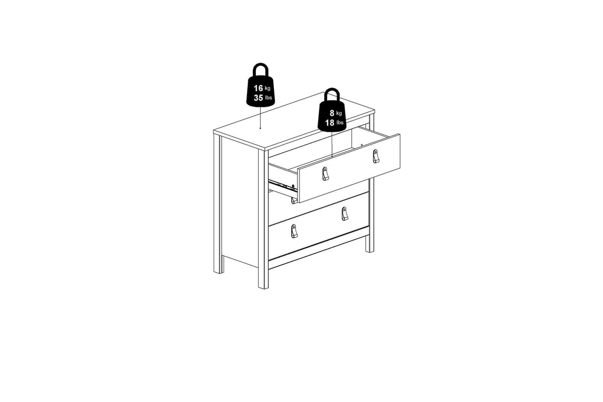 Barcelona Chest 3 Drawers In White