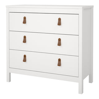 barcelona chest 3 drawers in white