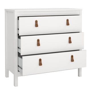 barcelona chest 3 drawers in white