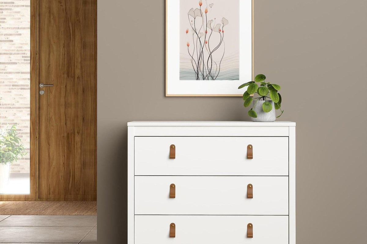 Barcelona Chest 3 Drawers In White