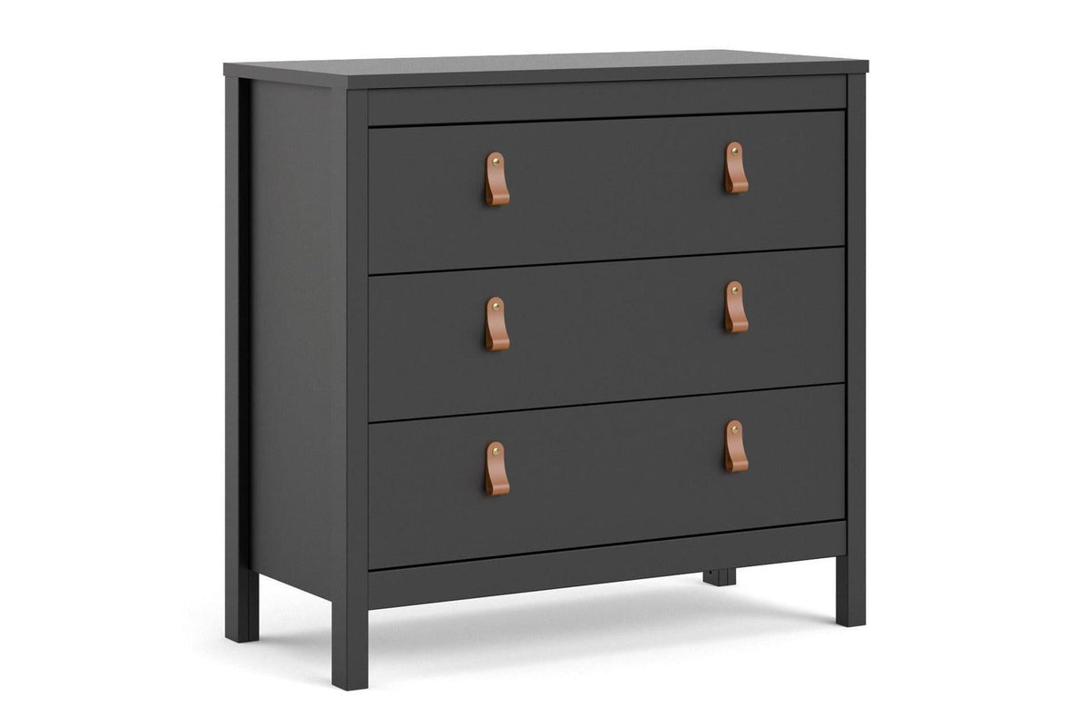 Barcelona Chest 3 Drawers In Matt Black