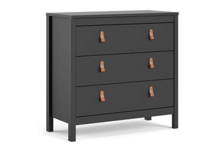 Barcelona Chest 3 Drawers In Matt Black