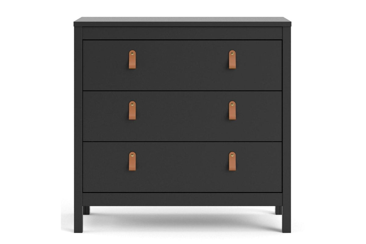 Barcelona Chest 3 Drawers In Matt Black