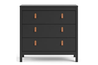 Barcelona Chest 3 Drawers In Matt Black