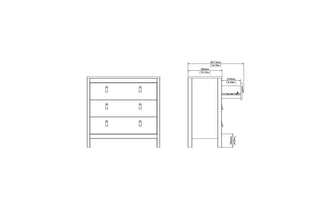 Barcelona Chest 3 Drawers In Matt Black