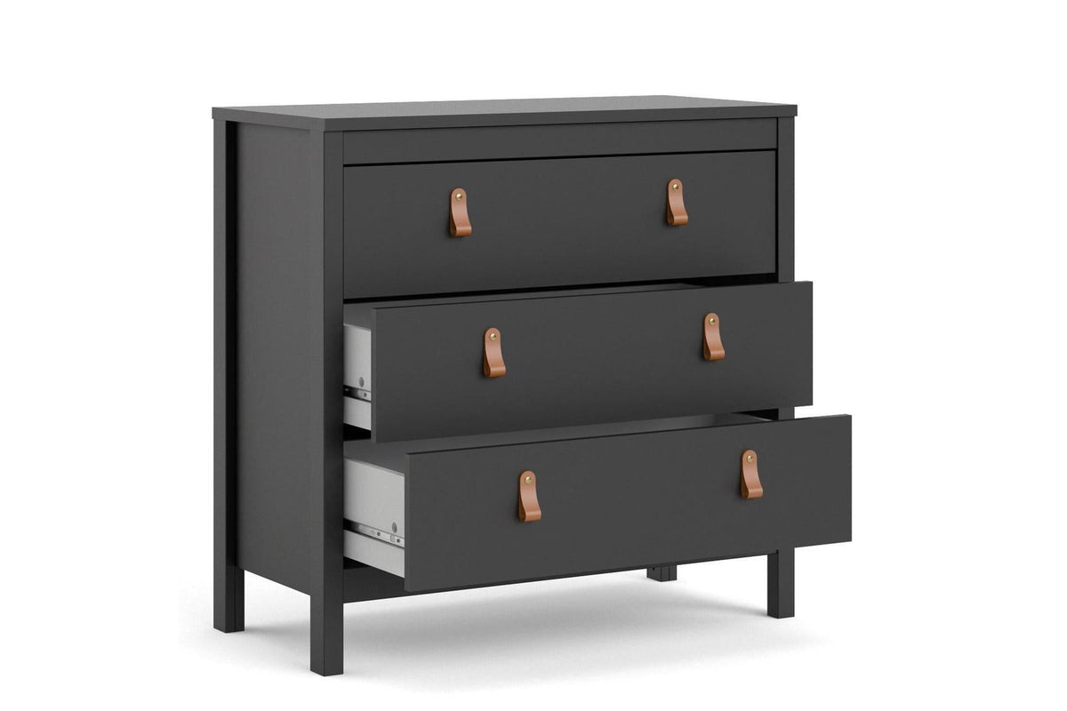 Barcelona Chest 3 Drawers In Matt Black