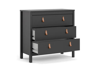 Barcelona Chest 3 Drawers In Matt Black