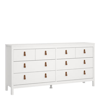 barcelona double dresser 4+4 drawers in white