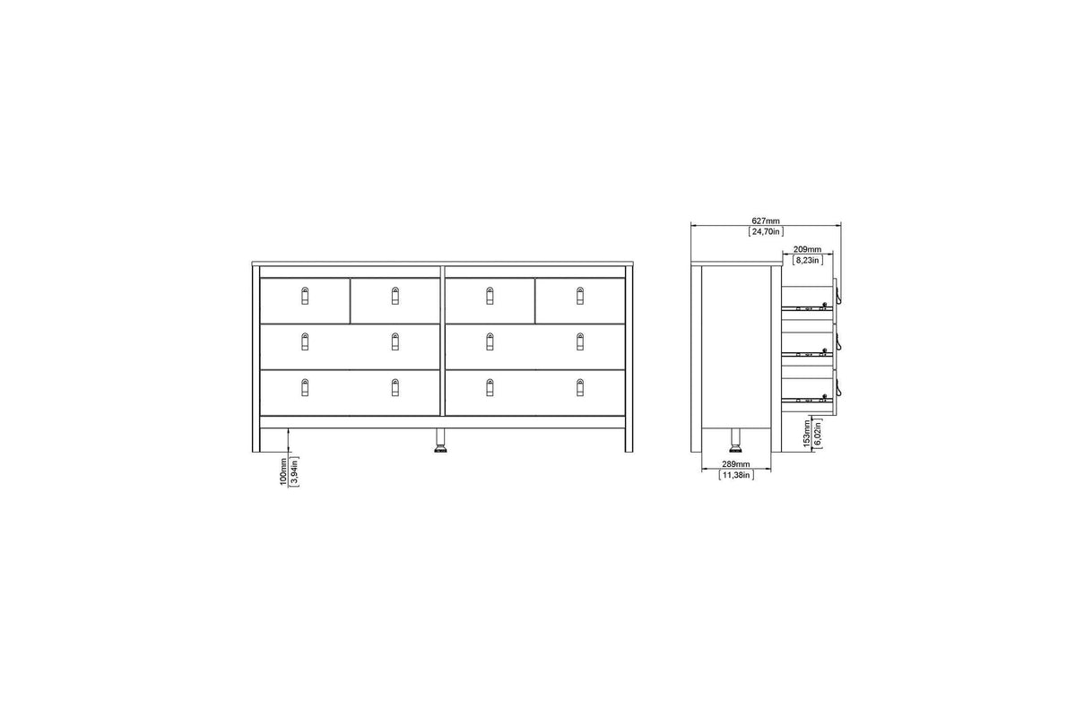 Barcelona 4+4 Chest of Drawers In White