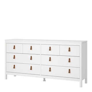 barcelona double dresser 4+4 drawers in white
