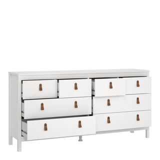 barcelona double dresser 4+4 drawers in white