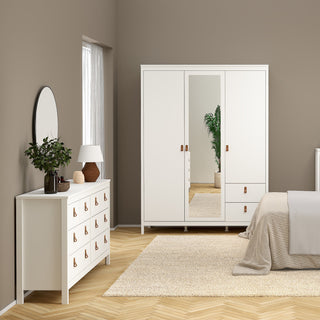 barcelona double dresser 4+4 drawers in white