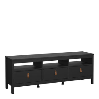 barcelona tv unit 3 drawers in matt black