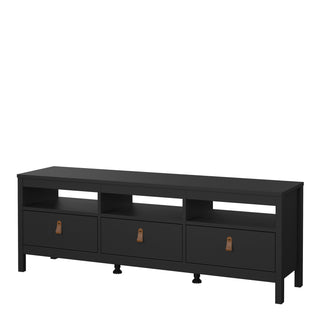 barcelona tv unit 3 drawers in matt black