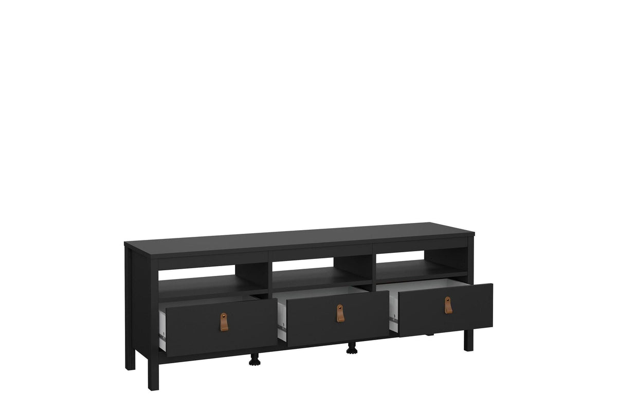 Barcelona Tv Unit 3 Drawers In Matt Black