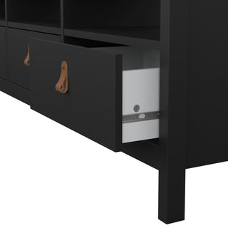 barcelona tv unit 3 drawers in matt black