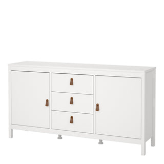 barcelona sideboard 2 doors 3 drawers in white