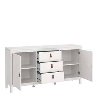 barcelona sideboard 2 doors 3 drawers in white