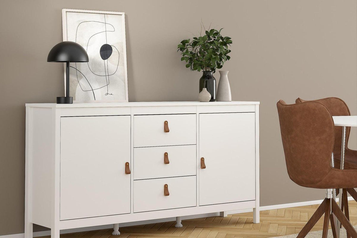Barcelona Sideboard 2 Doors 3 Drawers In White