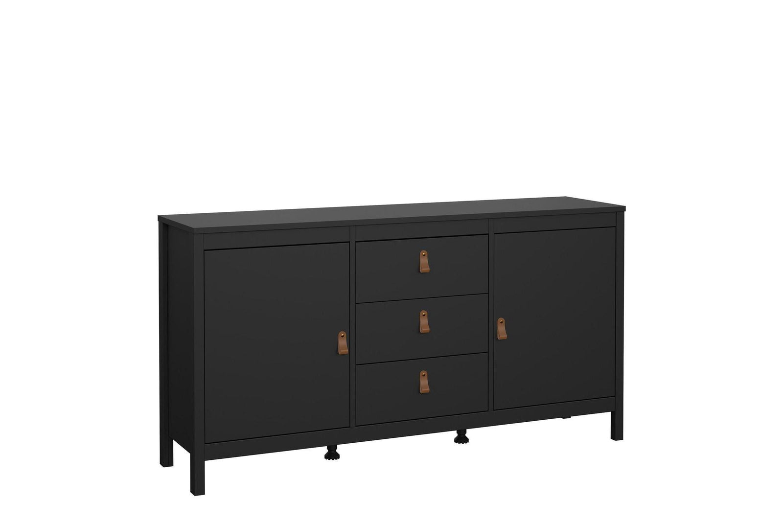 Barcelona Sideboard 2 Doors 3 Drawers In Matt Black