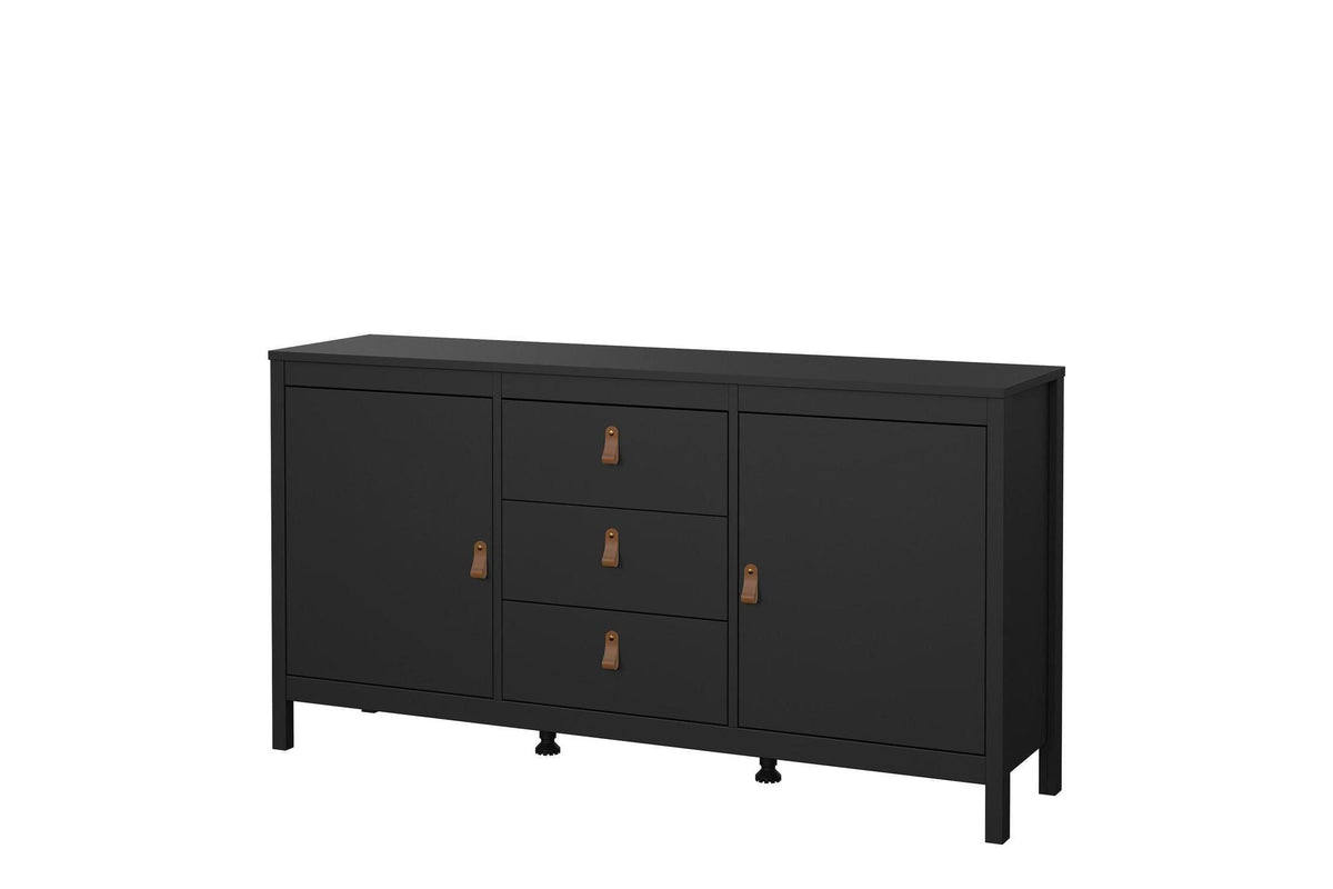 Barcelona Sideboard 2 Doors 3 Drawers In Matt Black
