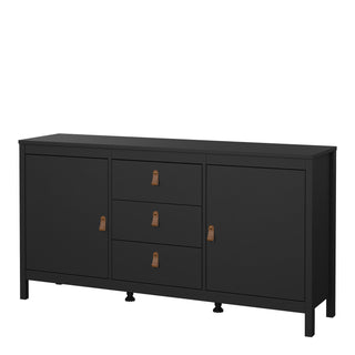 barcelona sideboard 2 doors 3 drawers in matt black