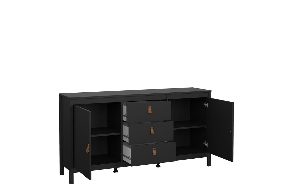 Barcelona Sideboard 2 Doors 3 Drawers In Matt Black