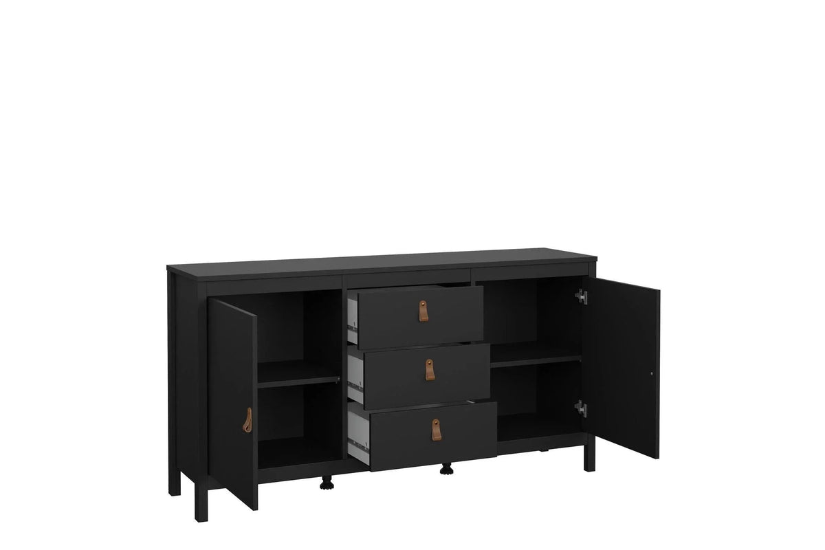 Barcelona Sideboard 2 Doors 3 Drawers In Matt Black