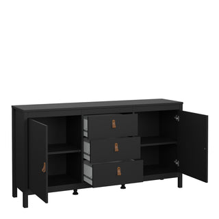 barcelona sideboard 2 doors 3 drawers in matt black