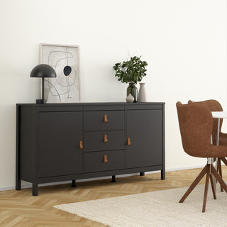 barcelona sideboard 2 doors 3 drawers in matt black