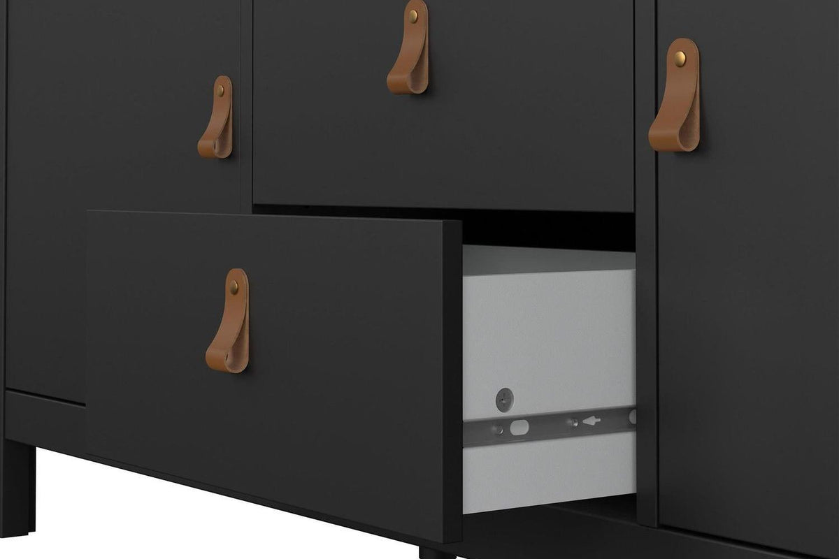 Barcelona Sideboard 2 Doors 3 Drawers In Matt Black